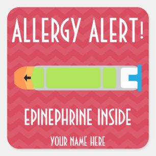 Epinephrine Allergy Alert Stickers