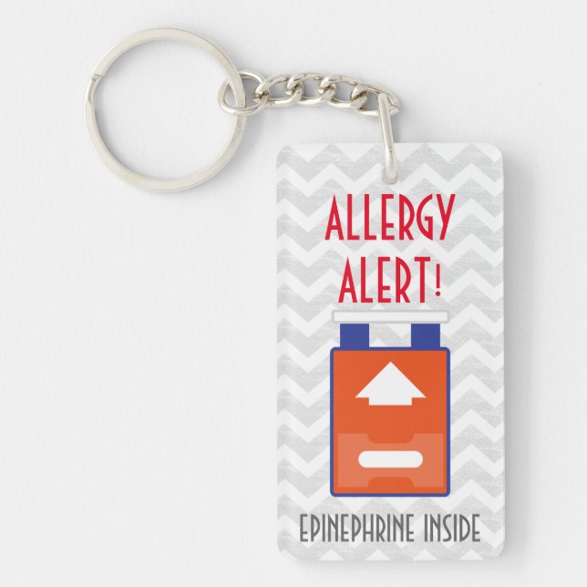 Epinephrine Inside Allergy Alert Kids Personalised Key Ring (Front)