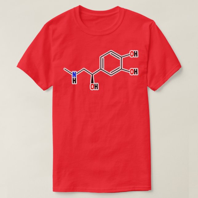 Epinephrine Molecular Structure T-Shirt (Design Front)