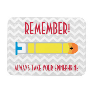 Epinephrine Reminder Magnet for Allergies