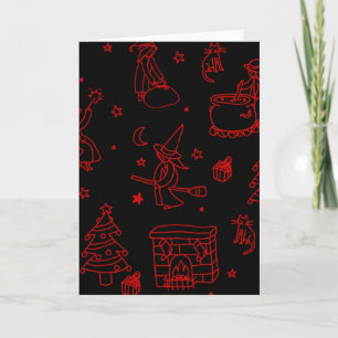 epiphany christmas witch befana black invitation