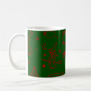 epiphany christmas witch befana green coffee mug