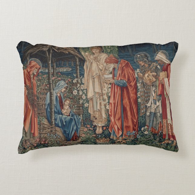 Epiphany Three Kings Virgin Mary Baby Jesus Joseph Decorative Cushion (Front)