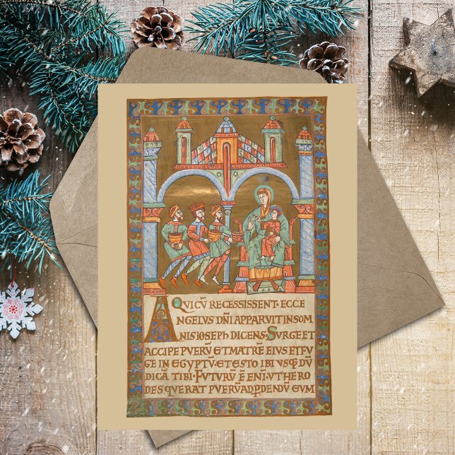 Epiphany Three Kings Wise Men Christmas Mediaeval  Postcard (Epiphany Three Kings Day Magi Christmas Medieval Catholic Christian Religious Postcard)