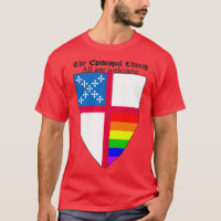 Episcopal Church Shield with Rainbow Pride Horizon