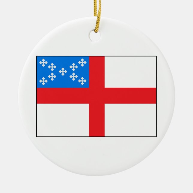 Episcopal Flag Ceramic Tree Decoration (Front)