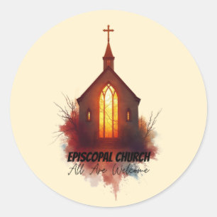 Episcopal Splash Art – All Are Welcome Classic Round Sticker