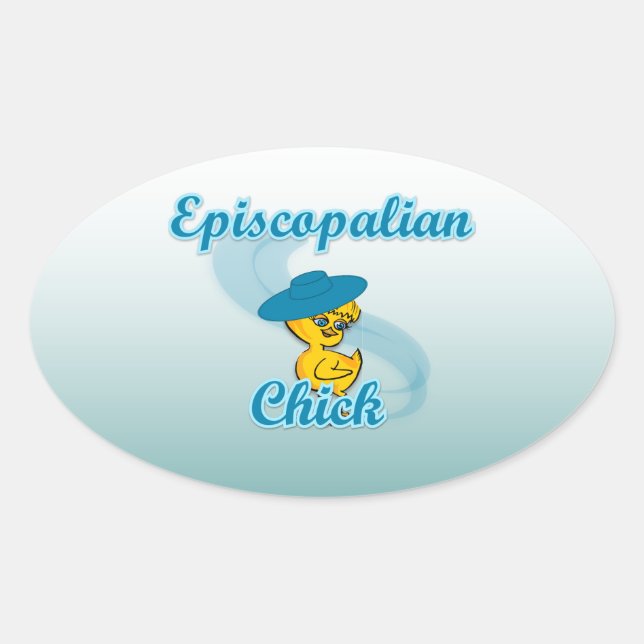 Episcopalian Chick #3 Oval Sticker (Front)