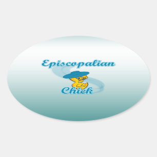 Episcopalian Chick #3 Oval Sticker