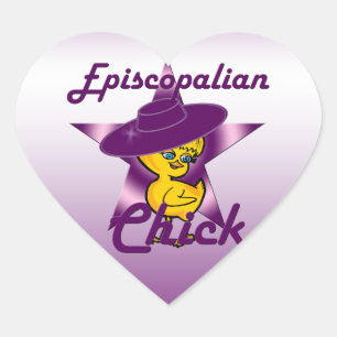 Episcopalian Chick #9 Heart Sticker