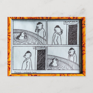 Episode i zoologisk hage postcard