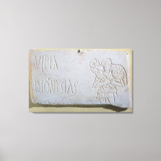 Epitaph with a relief of the Good Shepherd Canvas Print (Front)