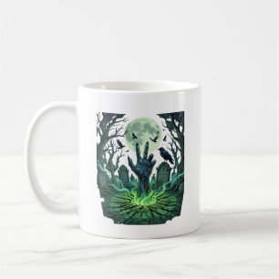 Epitapip Zombie Hand Full Moon Graveyard Coffee Mug