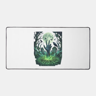 Epitapip Zombie Hand Full Moon Graveyard Desk Mat