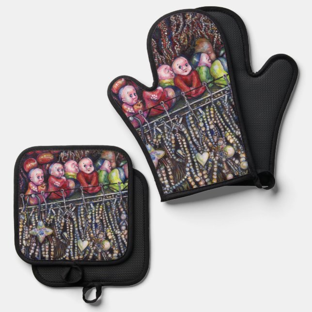 Epitomise Oven Mitt & Pot Holder Set (Front/Back)