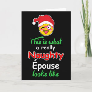 épouse French Wife Funny Naughty Christmas Gift Card