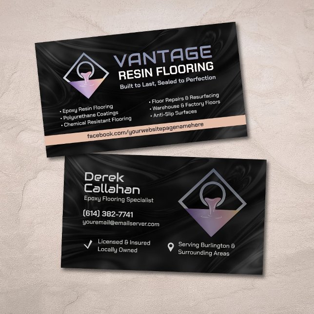 Epoxy Flooring and Resin Coating Business Card (Creator Uploaded)