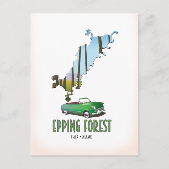 Epping Forest Essex England map Postcard (Front)