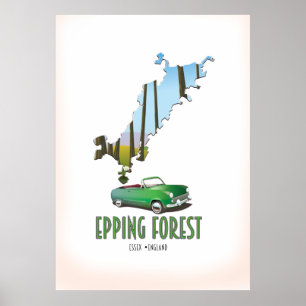 Epping Forest Essex England map Poster