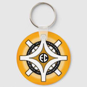 Epsilon Chi Gold Background Keychain