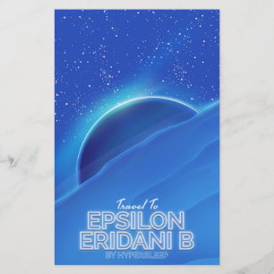 Epsilon Eridani b sci-fi Travel poster Stationery