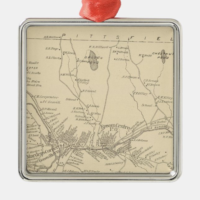 Epsom, Merrimack Co Metal Tree Decoration (Front)
