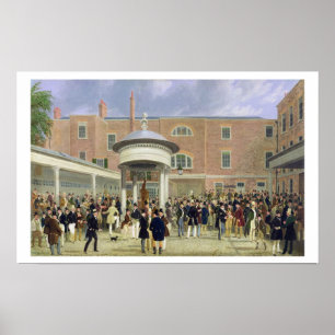 Epsom Races: Settling Day at Tattersall's (oil on Poster