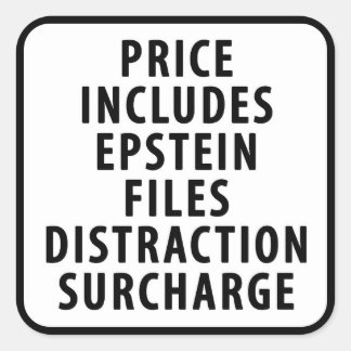 Epstein File Distraction Surcharge Square Sticker