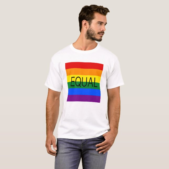 EQUAL Gay Pride Flag T-Shirt (Front Full)