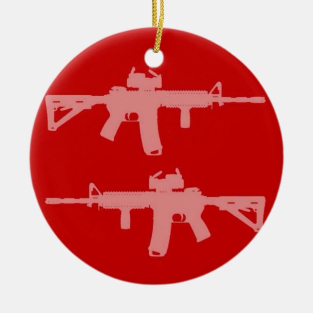 Equal gun rights ar15 ceramic tree decoration (Front)