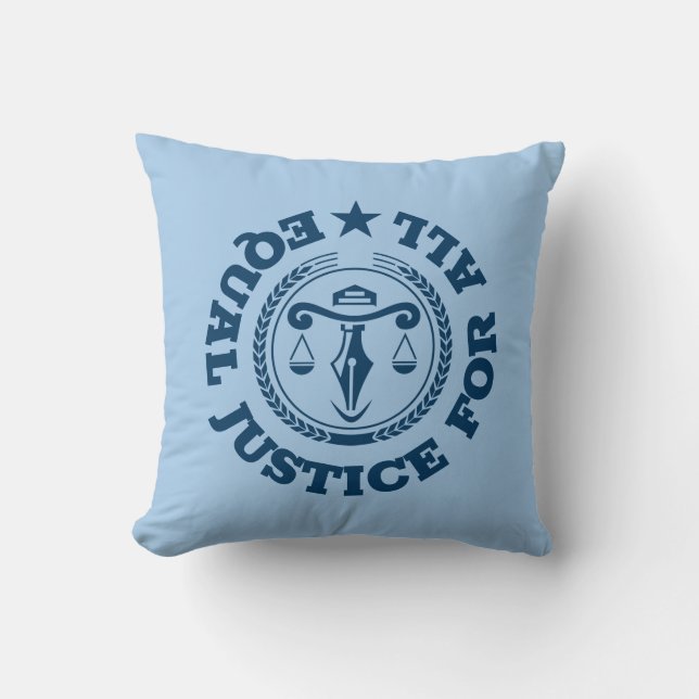 Equal Justice for all-Blue justice badge Cushion (Front)