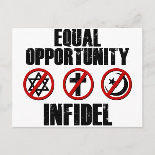 Equal Opportunity Infidel Postcard