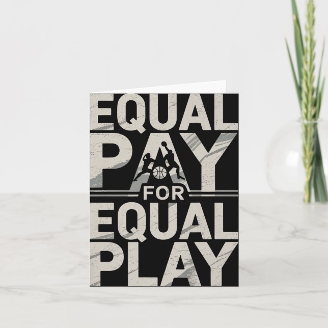 Equal Pay Basketball Play Design Premium  Card (Front)