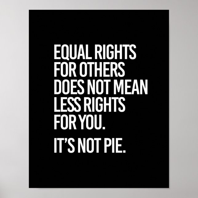Equal Rights are not Pie - - Pro-Science -- white Poster (Front)