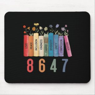 Equal Rights Book Flower 8647 Trump Feminist Women Mouse Mat