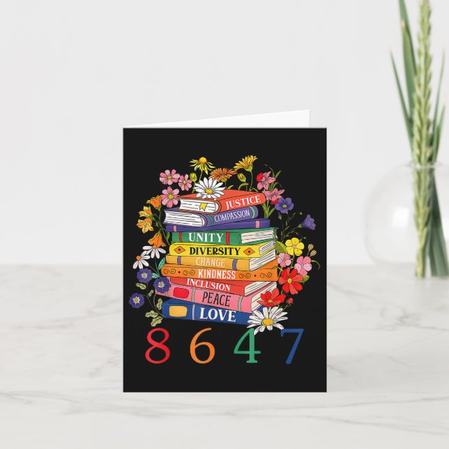 Equal Rights Book Flower 8647 Women Rights Feminis Card (Front)