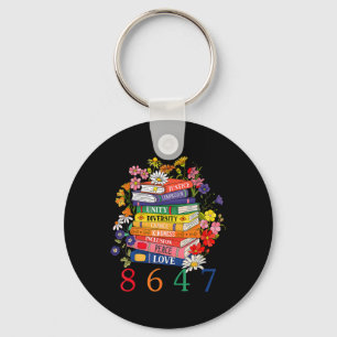 Equal Rights Book Flower 8647 Women Rights Feminis Key Ring