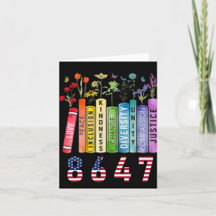 Equal Rights Book Flower Anti Trump Feminist Women Card