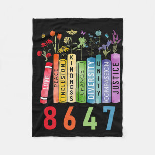Equal Rights Book Flower Anti Trump Feminist Women Fleece Blanket
