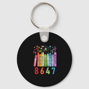 Equal Rights Book Flower Anti Trump Feminist Women Key Ring