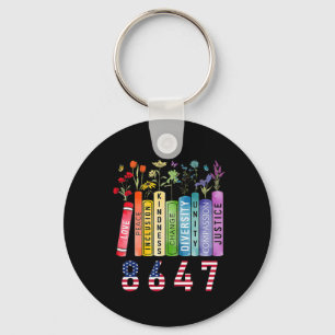 Equal Rights Book Flower Anti Trump Feminist Women Key Ring