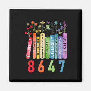 Equal Rights Book Flower Anti Trump Feminist Women Magnet