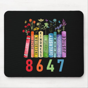 Equal Rights Book Flower Anti Trump Feminist Women Mouse Mat