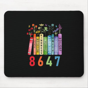 Equal Rights Book Flower Anti Trump Feminist Women Mouse Mat