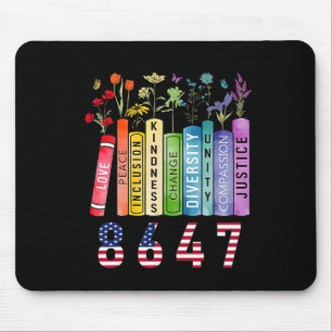 Equal Rights Book Flower Anti Trump Feminist Women Mouse Mat