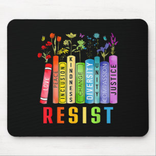 Equal Rights Book Flower Trump Women Rights Femini Mouse Mat