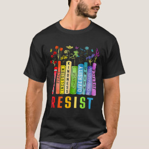 Equal Rights Book Flower Trump Women Rights Femini T-Shirt