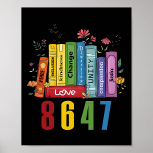Equal Rights Book Flowers 8647 Trump Feminist Wome Poster