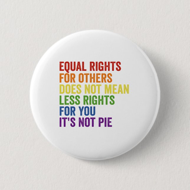 Equal Rights For Others Doesn't Mean Less Rights  6 Cm Round Badge (Front)