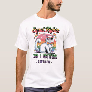 Equal Rights – Funny Cute White Cat LGBTQ Pride T-Shirt